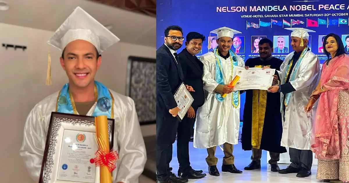 Aditya Narayan awarded with honorary doctorate for Nelson Mandela Nobel Peace Award